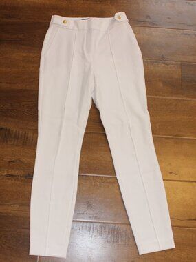 White Dress Pants with Gold Buttons